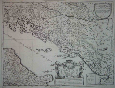 CANTELLI DA VIGNOLLA, GIACOMO: KARTA DALMACIJE, ISTRE, BOSNE, SRBIJE I HRVATSKE